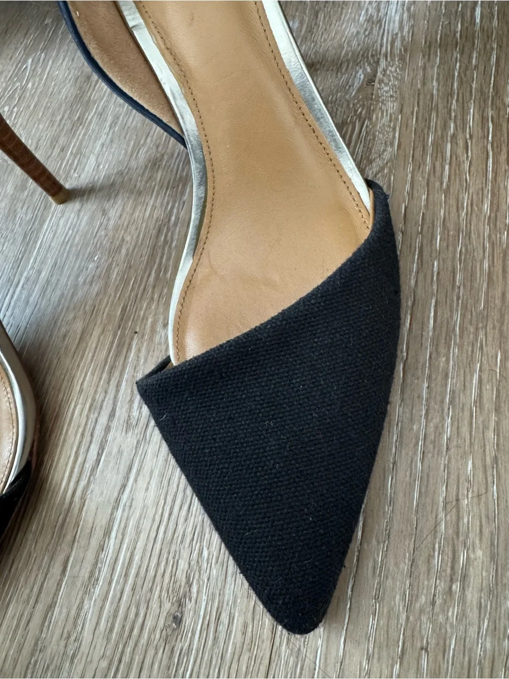 Coach Black D’Orsay Pumps Blue Leather Heels Pointed Toe Size 7B